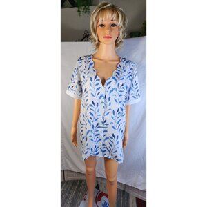 Made Well, top, scalloped v-neck & tail, floral, size XXL